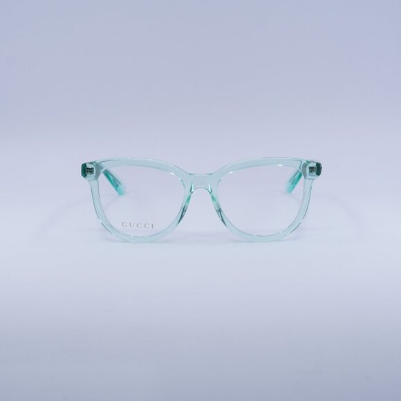 Gucci GG1687O 004 Eyeglasses Transparent Green 52mm Square Frame - Picture 2 of 9